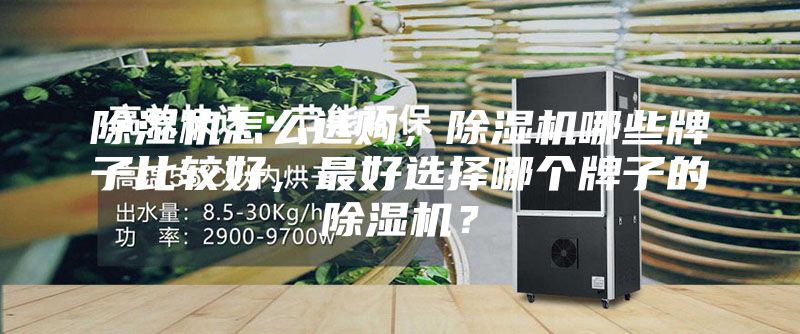 除濕機怎么選購，除濕機哪些牌子比較好，最好選擇哪個牌子的除濕機？